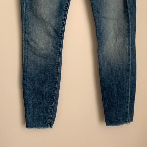 Mother Denim The Looker Ankle Fray Jean One Smart Cookie Blue Womens Size 26 - Picture 12 of 16